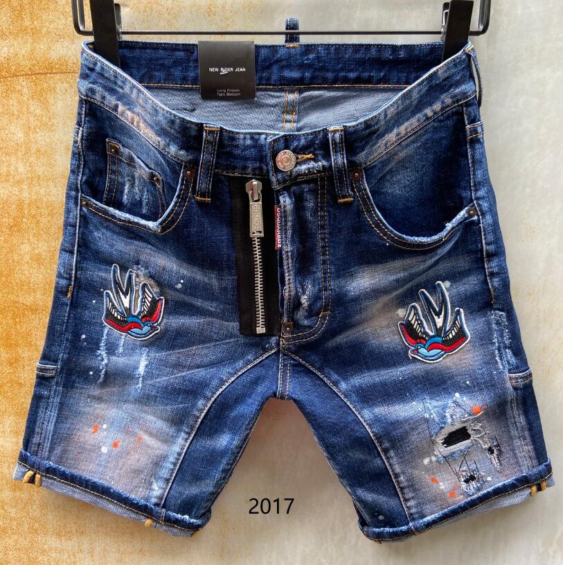 Zomer Mannen Korte Jeans, Italiaanse Ripped Rits Skinny Jeans, Zomer Stijl, DSQUARED2: 2017 / IT44(US28)