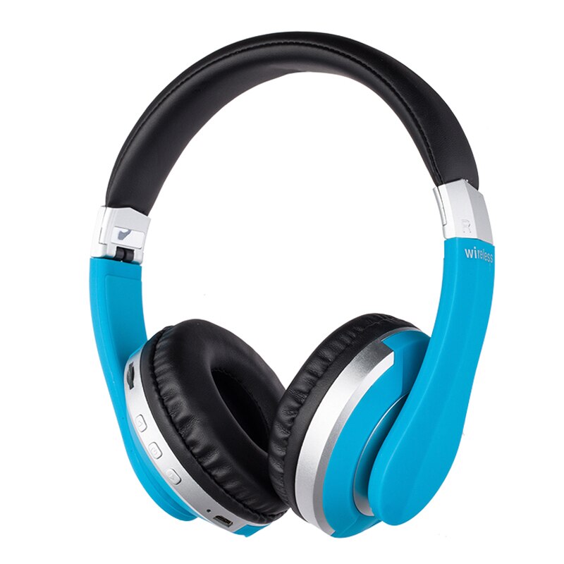 Multifunctionele Draadloze Bluetooth Hoofdtelefoon Handsfree Headset Ondersteuning Tf-kaart Hd Microfoon Hoofdtelefoon 3D Stereo Hoofdtelefoon: MH7-Blue