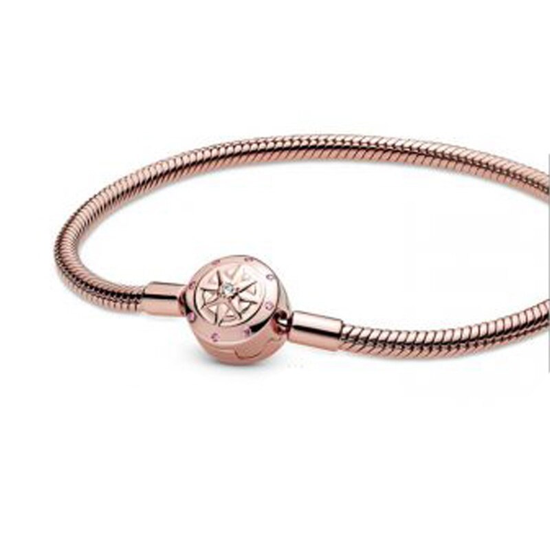 neue Ankünfte rose gold silber farbe T-Bar Schlange Kette Armband charme Armband für Frauen Authentische Charme Schmuck, der: 7 / 17cm