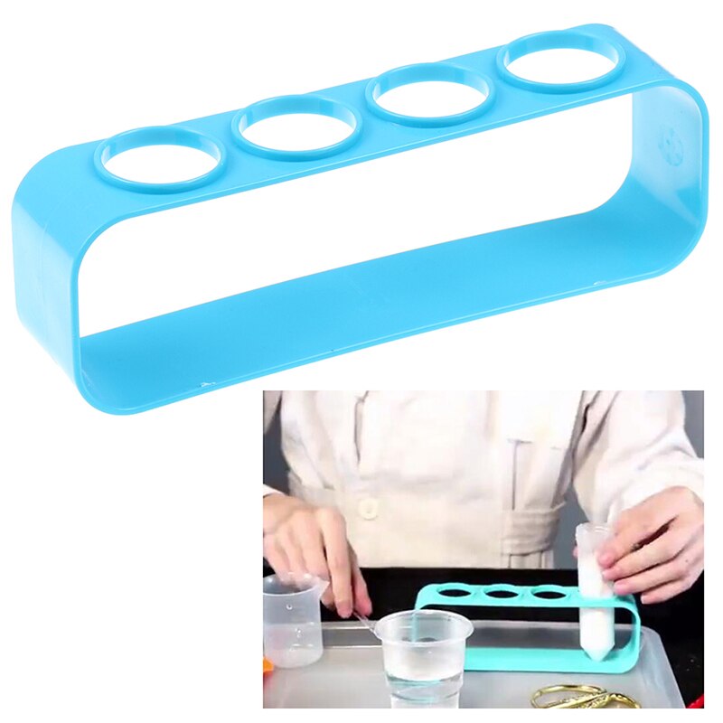 Plastic Test Tube Rack - 6 Holes - Clear Laboratory Stand - School Lab Equipment