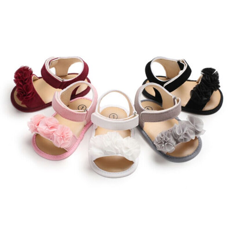 Focosorn – sandales en dentelle à semelle souple pour bébé fille, chaussures d'été à fleurs,