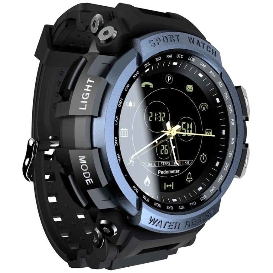 Lokmat MK28 Slimme Horloge 1.14 Inch Scherm Horloge Smart Band BT4.0 Leven Waterdicht Stappenteller Calorieën Alarm Sport Mannen Smartwatch: Blauw