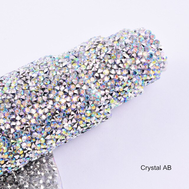 Tissu à strass brillants, 8 couleurs, 24x40cm, pour confection de robes pour nouvel an, DIY, , F0331: Crystal AB