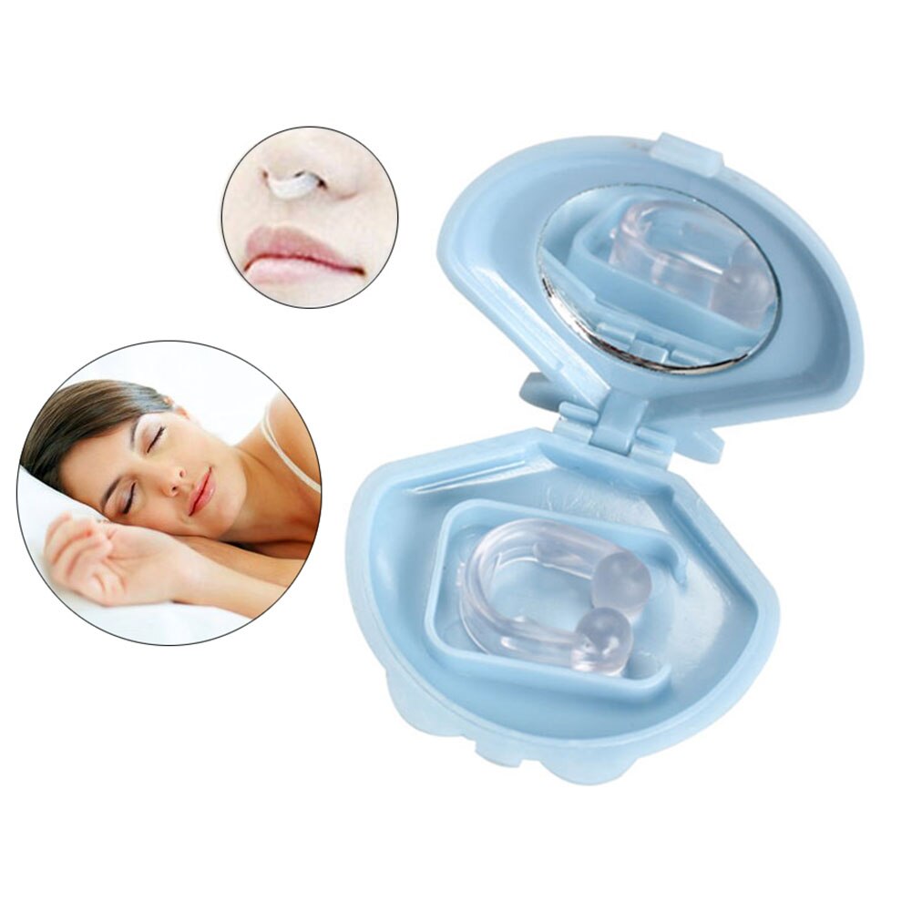 Silicone Magnetic Anti Snore Stop Snoring Nose Clip Sleep Tray Sleeping Aid Apnea Guard Night Device with Case