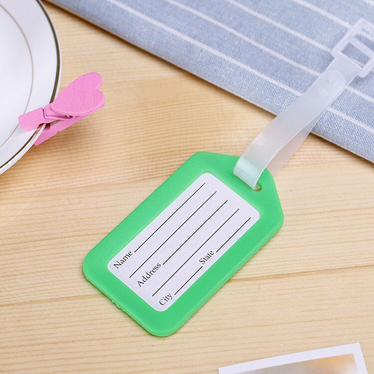 travel accessories Plastic Luggage Tag Travel Suitcase Travel Bag Boarding Tag Label Name ID Tags candy color: green