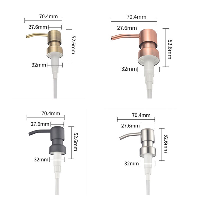 Kitchen Bathroom Retro Metal Dispenser Replacement Soap Pump Liquid Lotion Bottle Replacement Pump Household Accessories