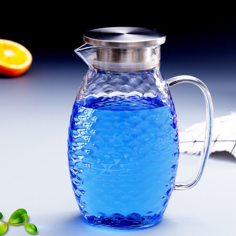 Jarra de cristal con forma de pez, conjunto de jarra de agua, té, jarra de champán, cóctel, limón, recipientes para zumo, 1.5L/2L
