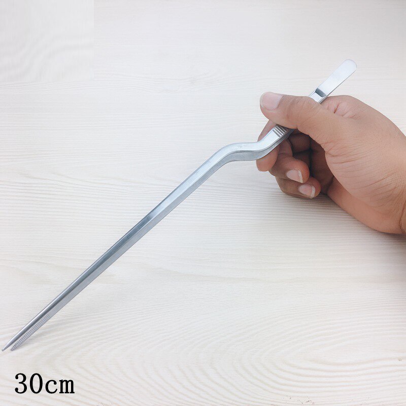 Multiple specifications Chef Plating Tweezer Tongs Serving Presentation Stainless Steel Offset Chef Kitchen Tool: 30 cm