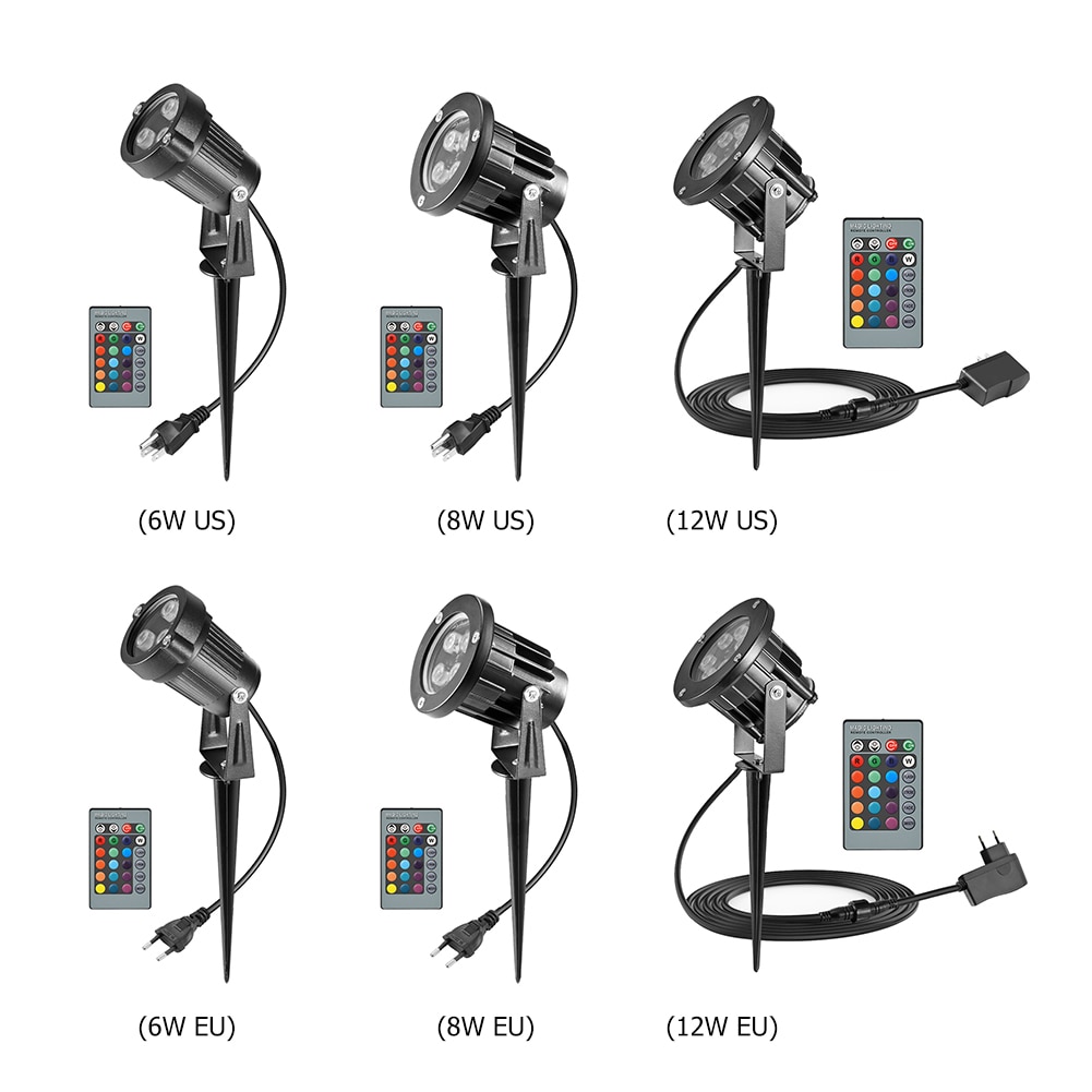 IP65 Waterproof Energy-saving Floodlight Garden Lawn Lamp Outdoor Landscape LED Light withRemote Control