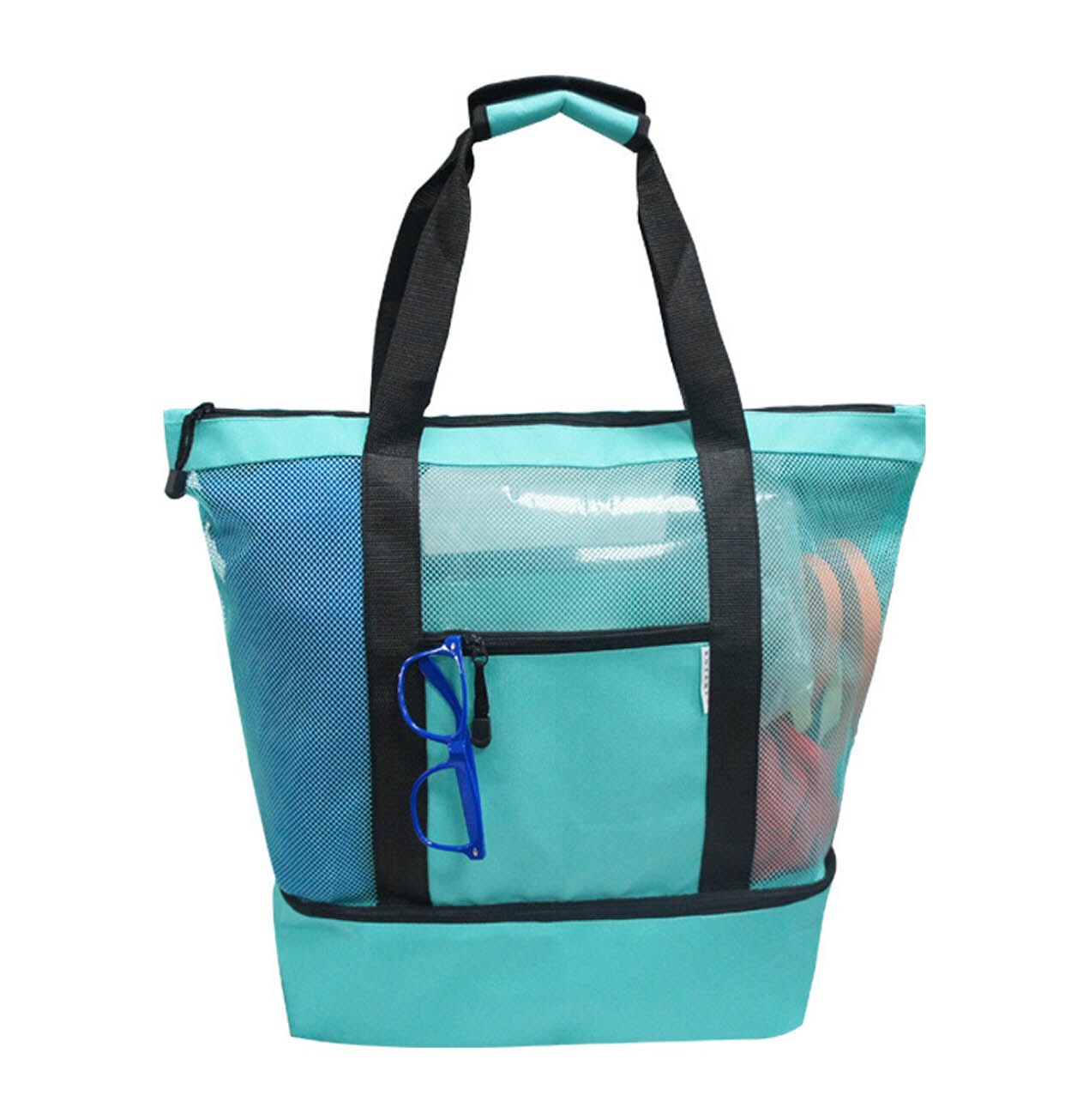 Bolsa de natación para mujer y niña, bolsa de arena para juegos de playa, bolso de hombro para entrenamiento físico, Gadget para zapatos, soporte para toalla, bolsillo: Green