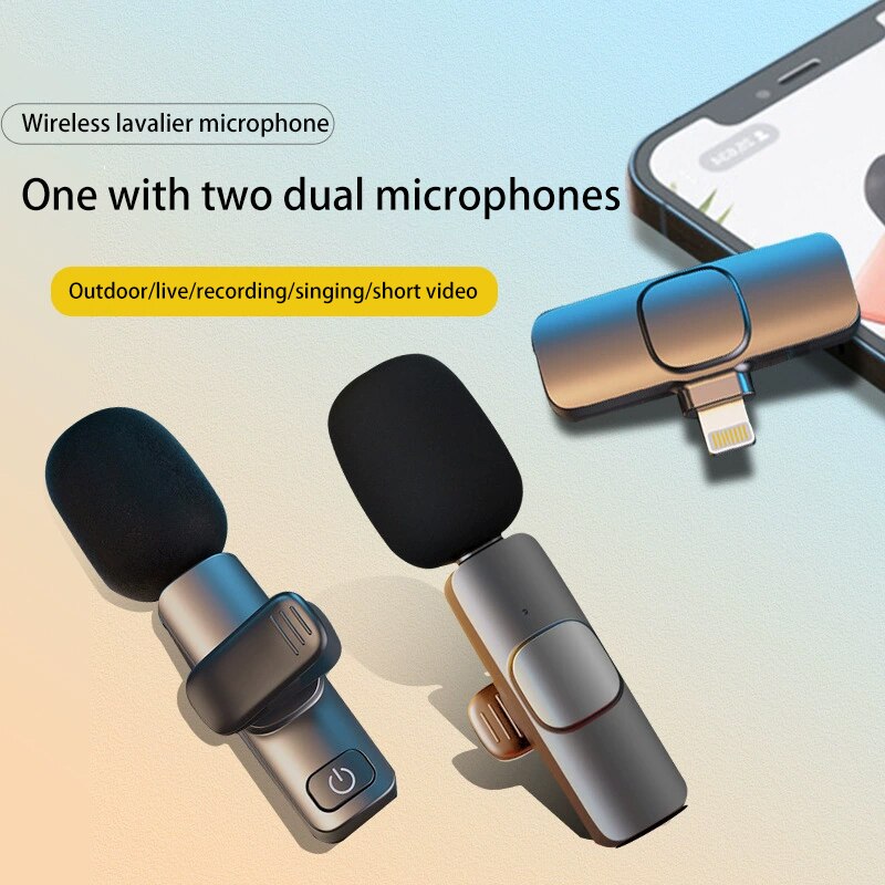 2- in- 1- funkmikrofon: lavalier-mikrofon mit rauschunterdrückung für audio- und videoaufnahmen, karaoke-mikrofon und facebook-aufnahmen