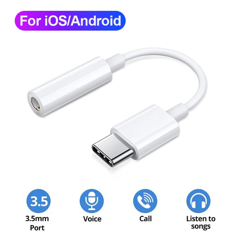 Nbili 2 in1 USBC do 3.5mm gniazdo słuchawkowe typu C PD 60W ładowanie Audio Aux adapter do iPhone 15 iPad Pro Samsung S24 Xiaomi Huawei: Brązowy