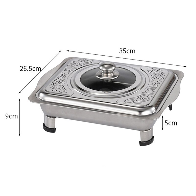 Stainless Steel Chafing Dishes Pan Rectangular With Lid Food Warmer Suitable For Kitchen Party Banquet Dining K888