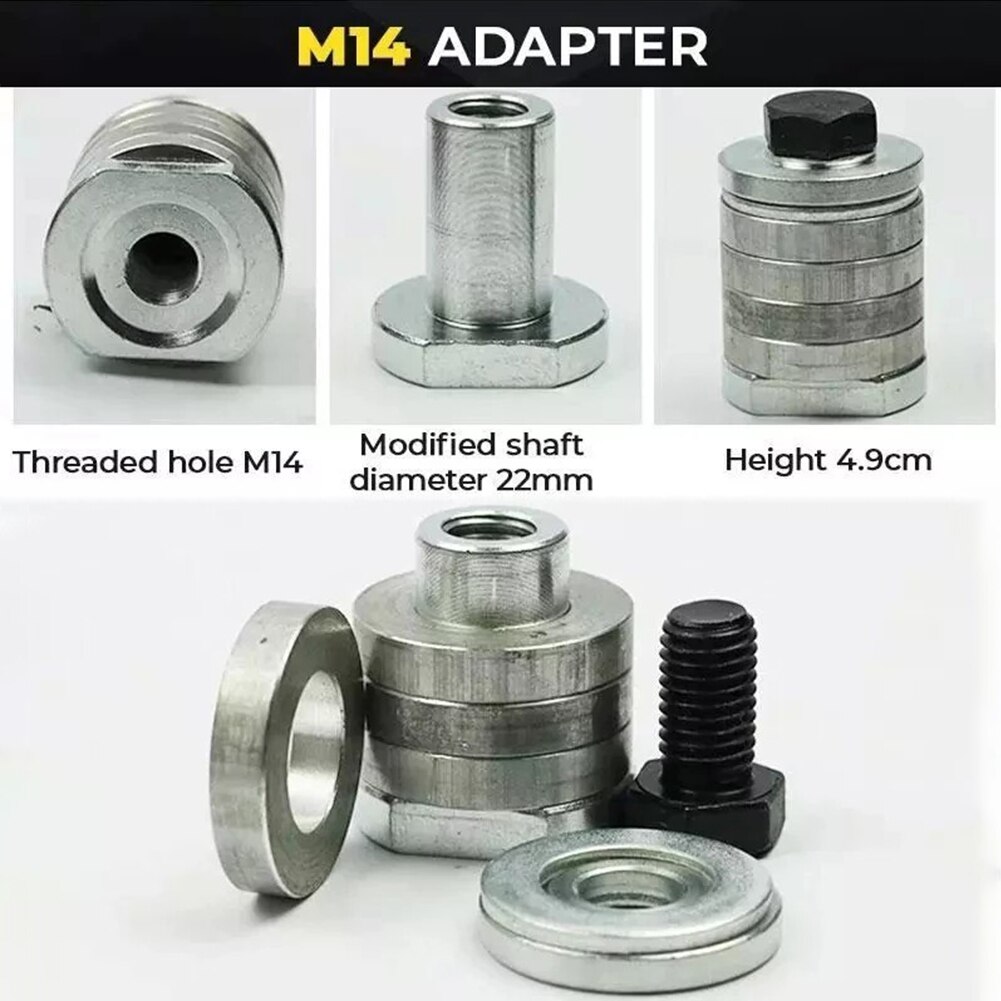 M10/M14 Angle Grinder To Grooving Machine Adapter Conversion Kit Flange Nut Metal Lock Nut Grooving Machine For 100/125-230