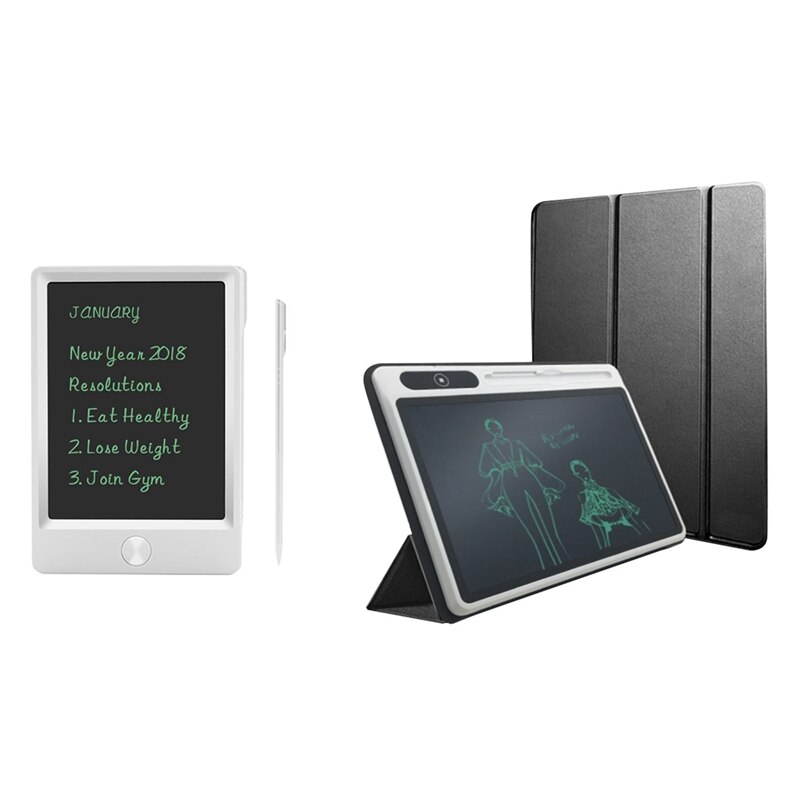 2 Pcs Electronic Notepad Graphic Lcd Tablet Light Digital Drawing Handwriting Board White 5 Inch & 10.1 Inch: Default Title