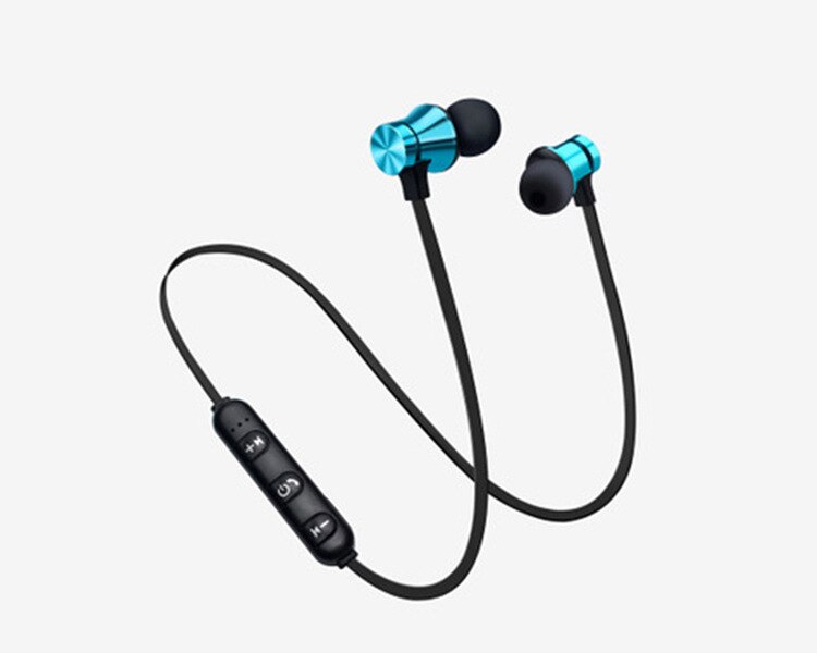 Magnetisk trådløs bluetooth 4.2 øretelefon  xt11 sport running trådløst bluetooth headset til iphone 6 8 x 7 huawei håndfri: Blå
