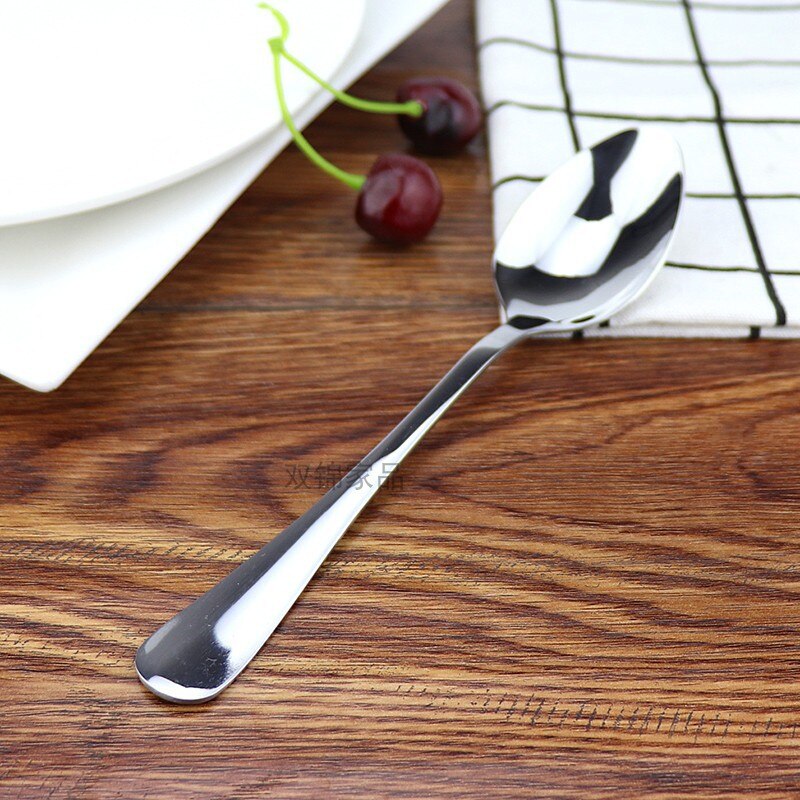 Extra Thick Spoon Stainless Steel Household Western Food Iron Children Big Dessert: 2 hao Adult Spoon  Tip