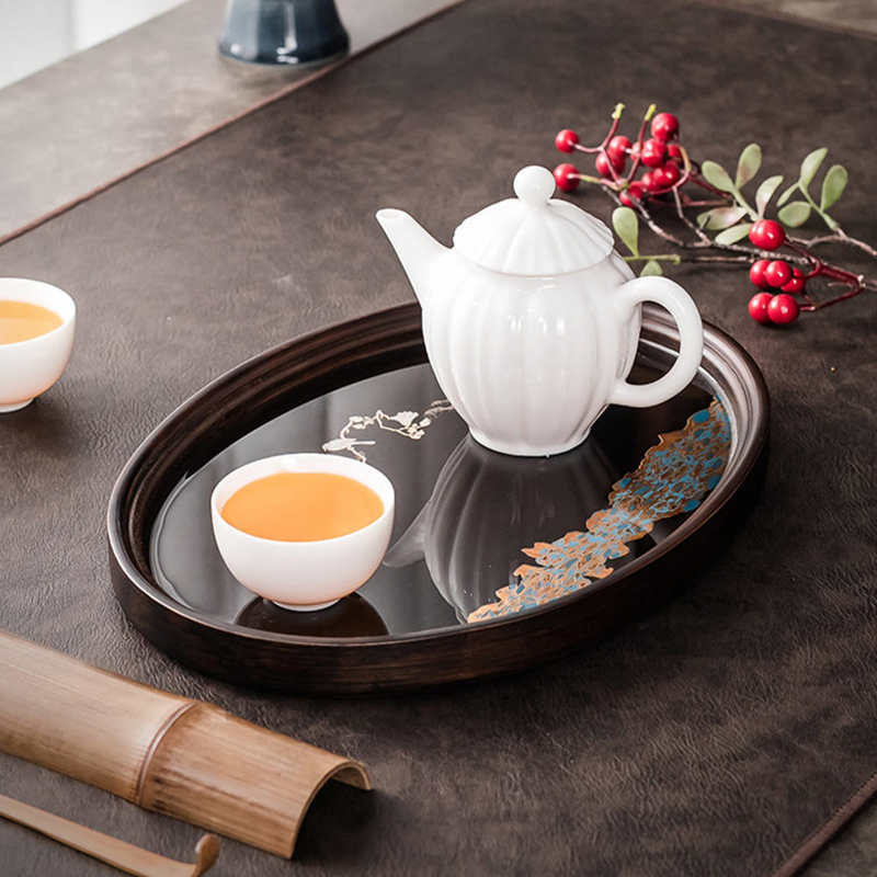 Bamboo Serving Tray Artwork Bamboo Tea Tray for Home