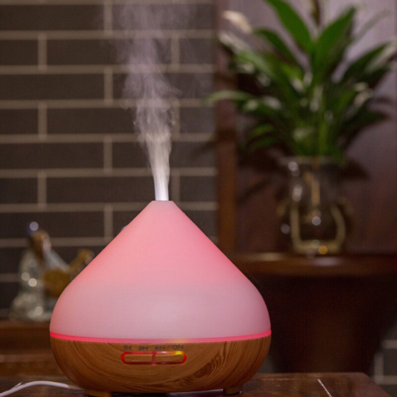 Diffuseur d'huile essentielle Premium 500ML, humidificateur, diffuseur de parfum naturel pour la maison avec 7 LED à changement de couleur avec prise ue