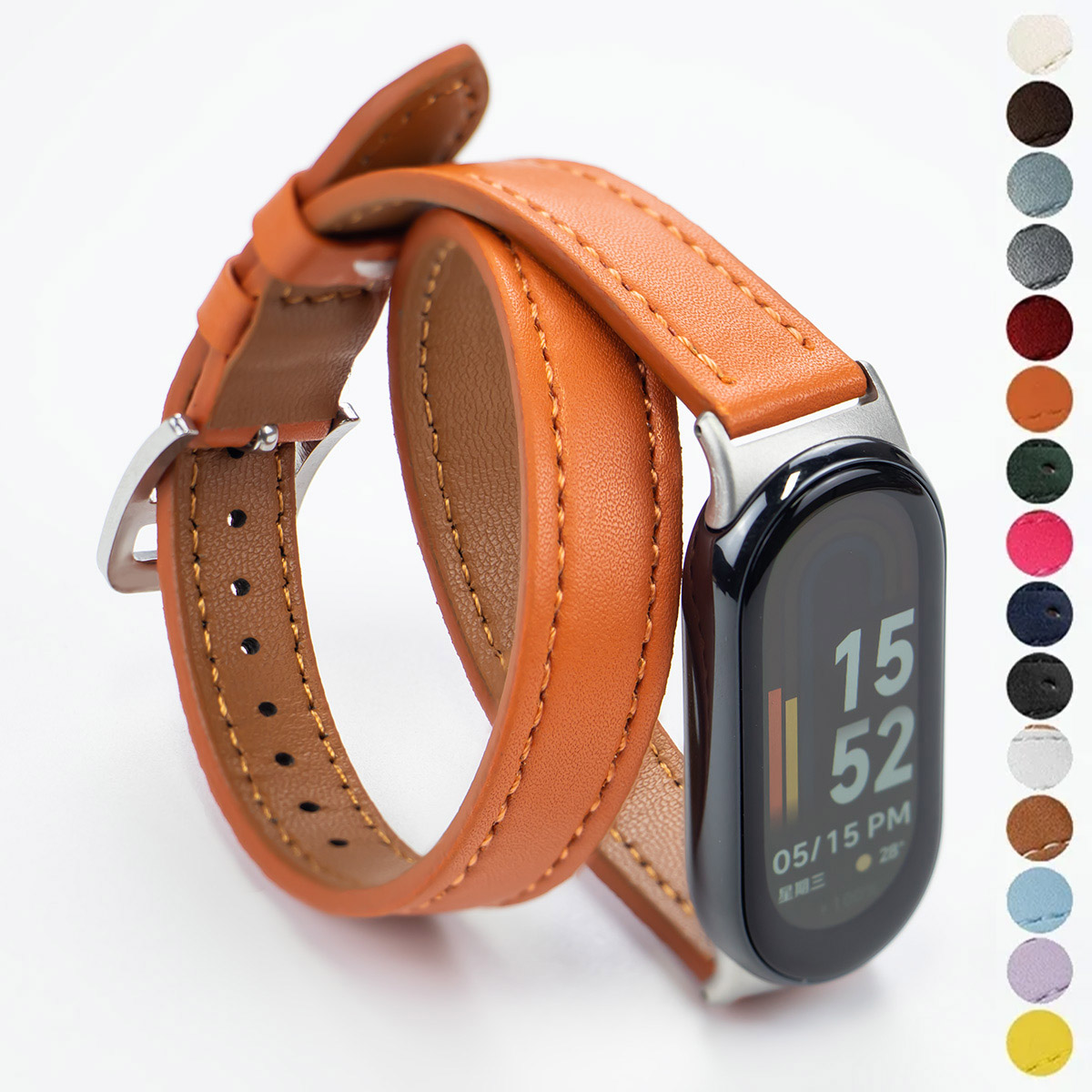For Mi Band 8 Strap Leather band For Xiaomi Mi Band 9 Wrist Strap Correa Watch Replacement Miband 8 NFC Sports Bracelet Pulseira