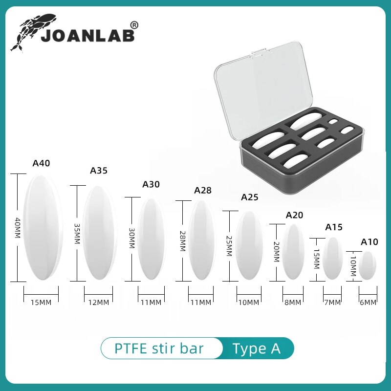 JOANLAB Magnetic Stirrer Bar Size 15mm 20mm 25mm 28mm 30mm 35mm 40mm PTFE Magnetic Stirrer Mixer Stir Bars 10 pcs Lab Supplies