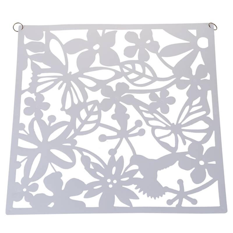 Paravent suspendu papillon oiseau fleur, 4 pièces, panneau de séparation, rideau de chambre, décoration de maison: White
