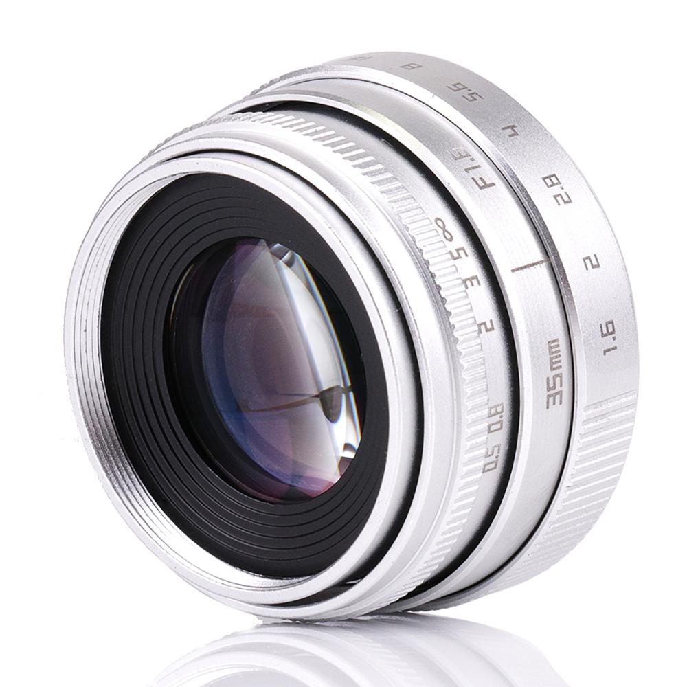 Zilver Mini 35 Mm F/1.6 APS-C Cctv Lens + Adapter Ring + 2 Macro Ring Voor Fujifilm X mount Mirroless Camera XT10/XT20/XT30/X100F