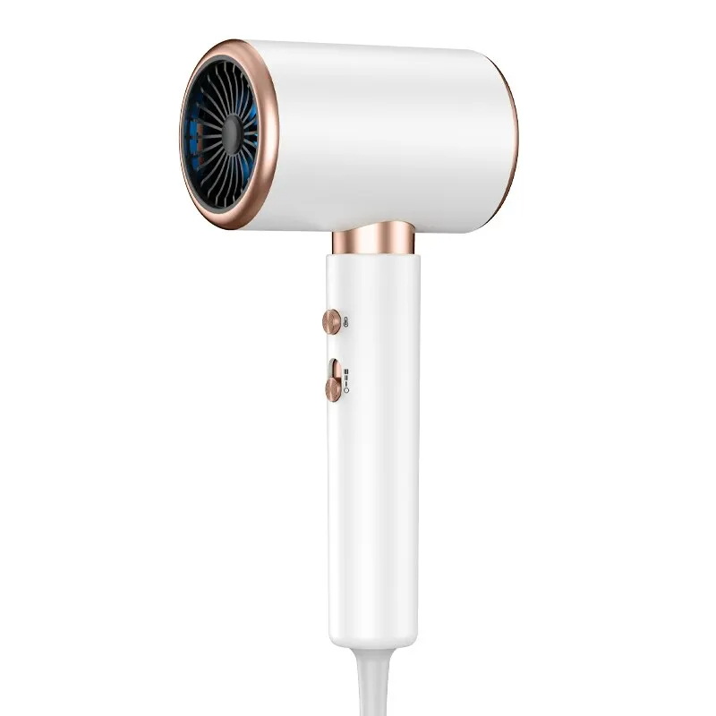 Secador de pelo, turbina eléctrica de alta velocidad, flujo de aire, poco ruido, temperatura constante y secado rápido, adecuado para salones domésticos: Blanco / US