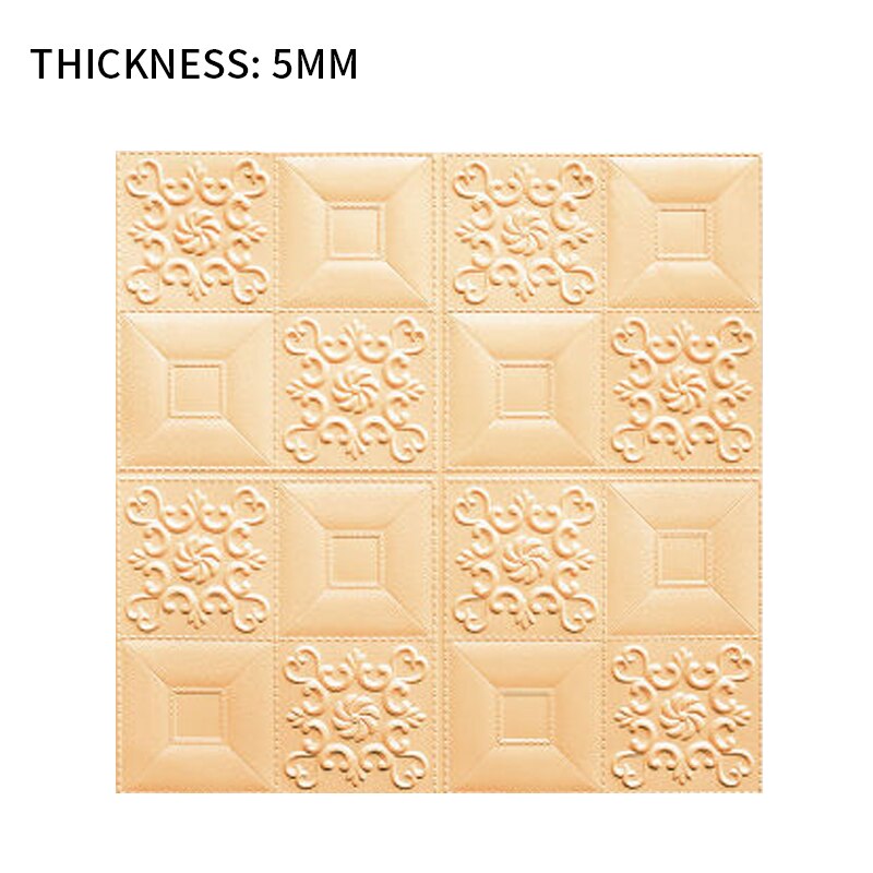 self-adhesive3D ceiling wall stickers Roof ceiling decorative stickers for living room bedroom TV background foam wallpaper: beige5