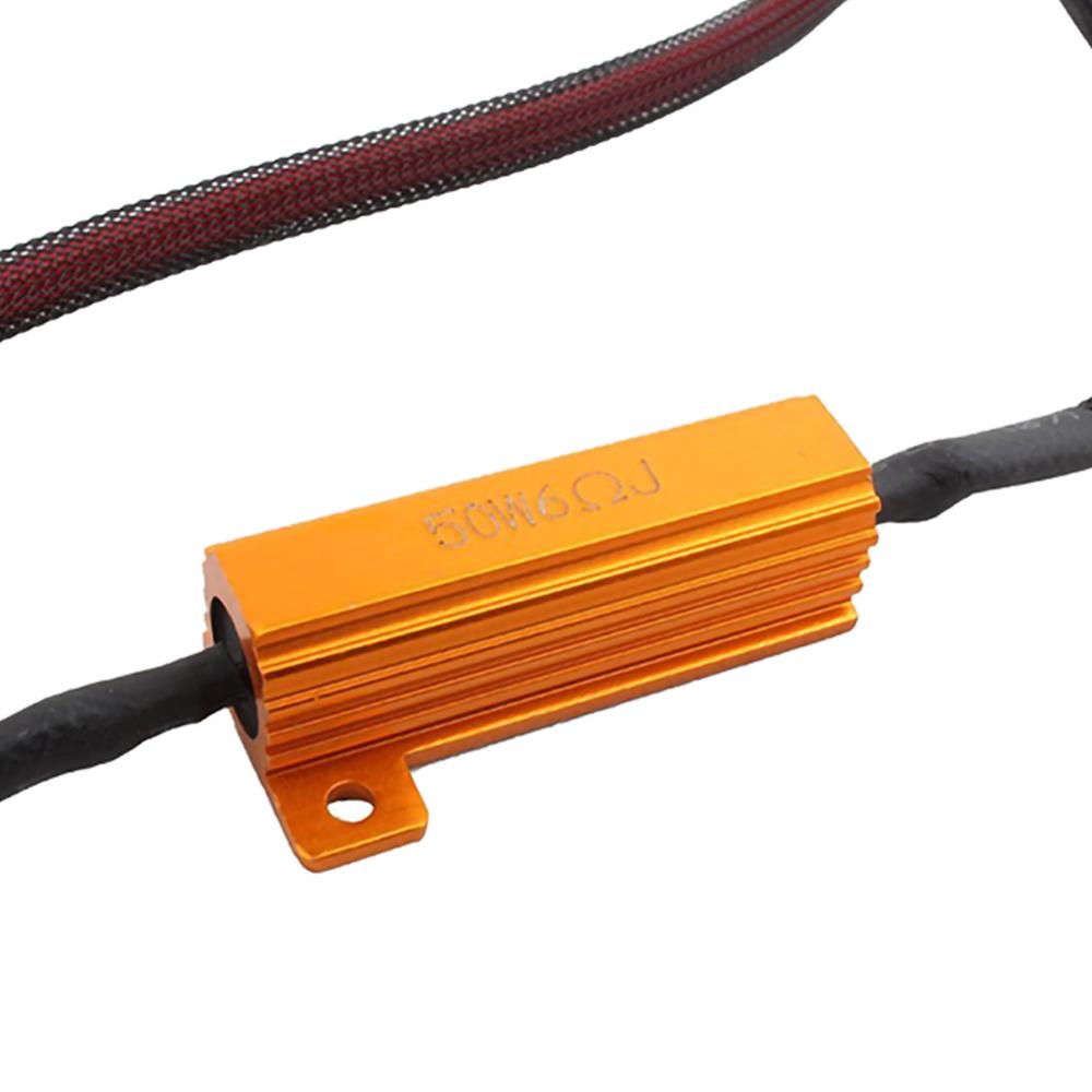 H11 LED DRL Fog Light Canbus Load Resistor Wiring Canceller Decoder 50W 6Ohm