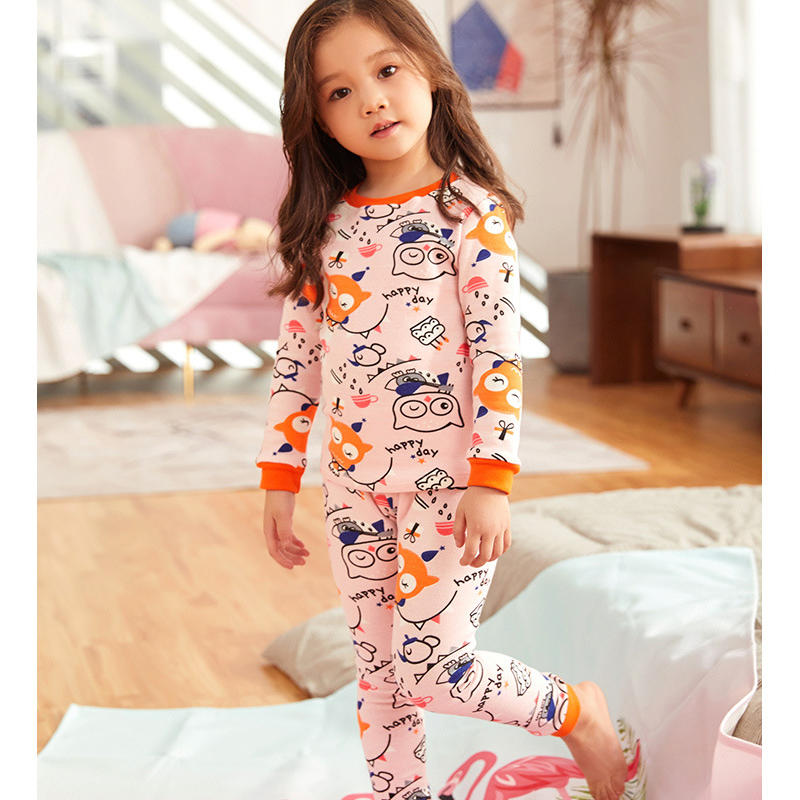 Children's Kid's Girl's Cute Sweet Animals Cartoon Printing Long Sleeved Pajamas Sets Sleepwear Nightwear Outfits