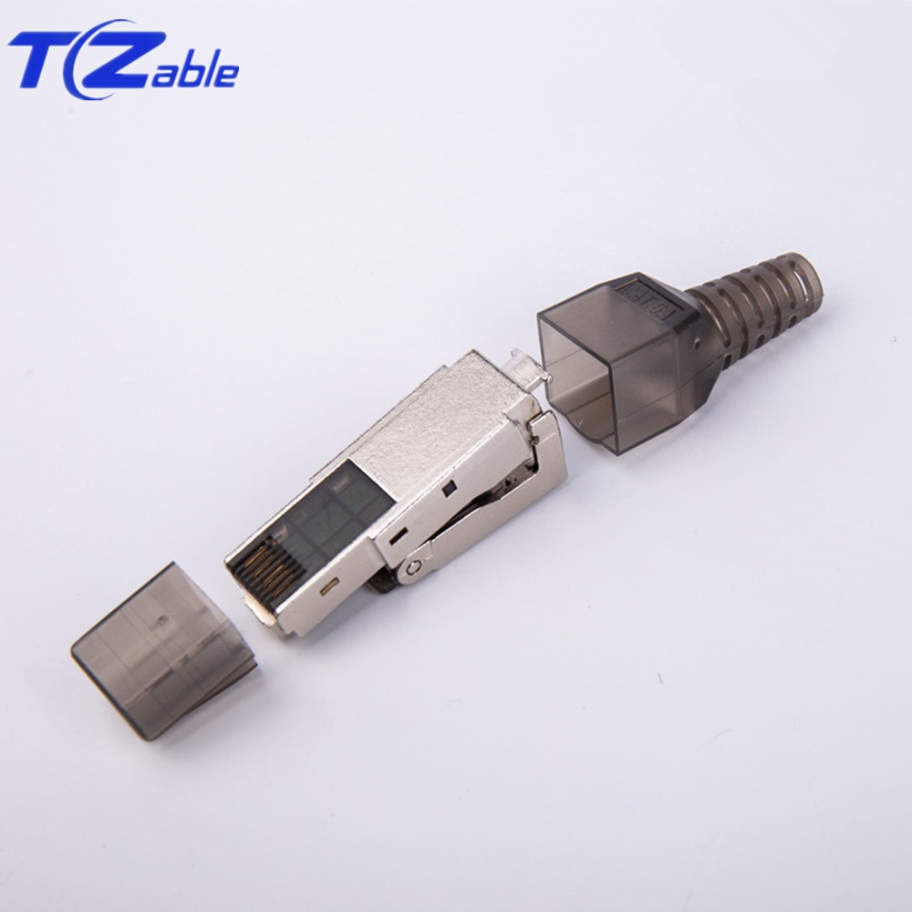 CAT6A RJ45 Adapter 10Gbps Afgeschermde RJ45 Tool Gratis Crimp Cable Connector Ethernet Plug Voor CAT.6A CAT7 Ethernet Kabels Connectors