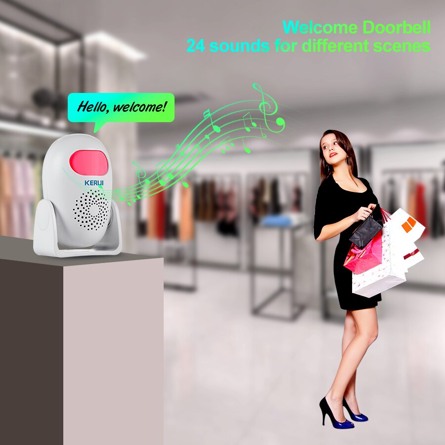 KERUI Wireless Motion Detector Home Security Loud Alarm Anti-Theft System Store Welcome PIR Motion Sensor With Remote Controller