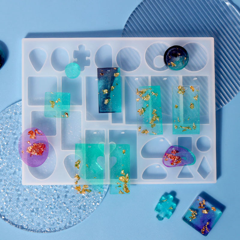 Silicone Earrings Mold Earring Resin Mold Jewelry Making Casting Tools Earring Hooks for Craft DIY Charms Pendant Earring Making