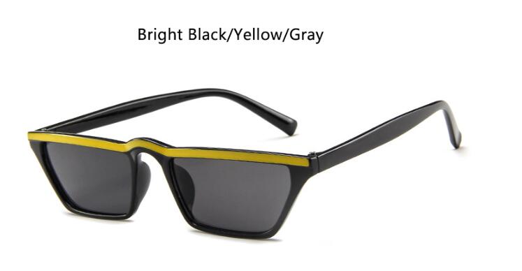 Cat Eye Smalle Glazen Vrouwen Witte Zonnebril Kleine Shades Sexy Retro Zonnebril Dames Zwarte Kat UV400: yellow black frame
