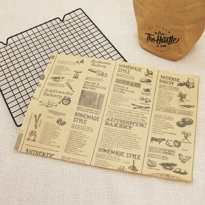 Papier d&#39;emballage en papier huilé pour pain, Sandwich, hamburgers, frites/cire de alimentaire, outils de cuisson, Gadgets de cuisine, 3 tailles, 25 pièces/lot: A-25x35cm