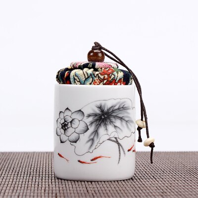 Keramik Mini High-grade Tee Tieguanyin Pu'er Tee Becher Kleine Gläser Verschlossen Portable Storage Tank Von Mispel Tee Porzellan küche Box: yuyinghexiang