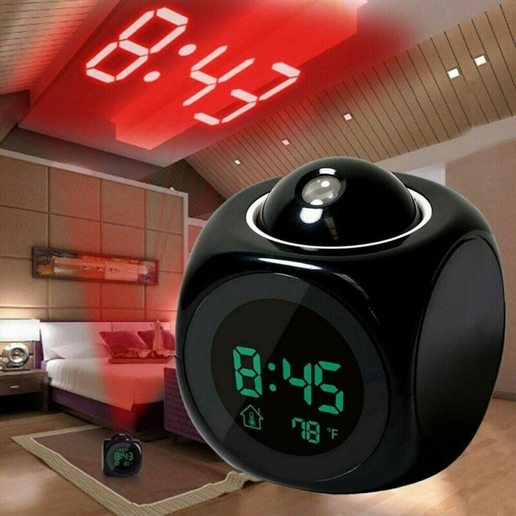 Voice Talking Time Alarm Clock DC 5V Wall/Ceiling Smart Display Projection