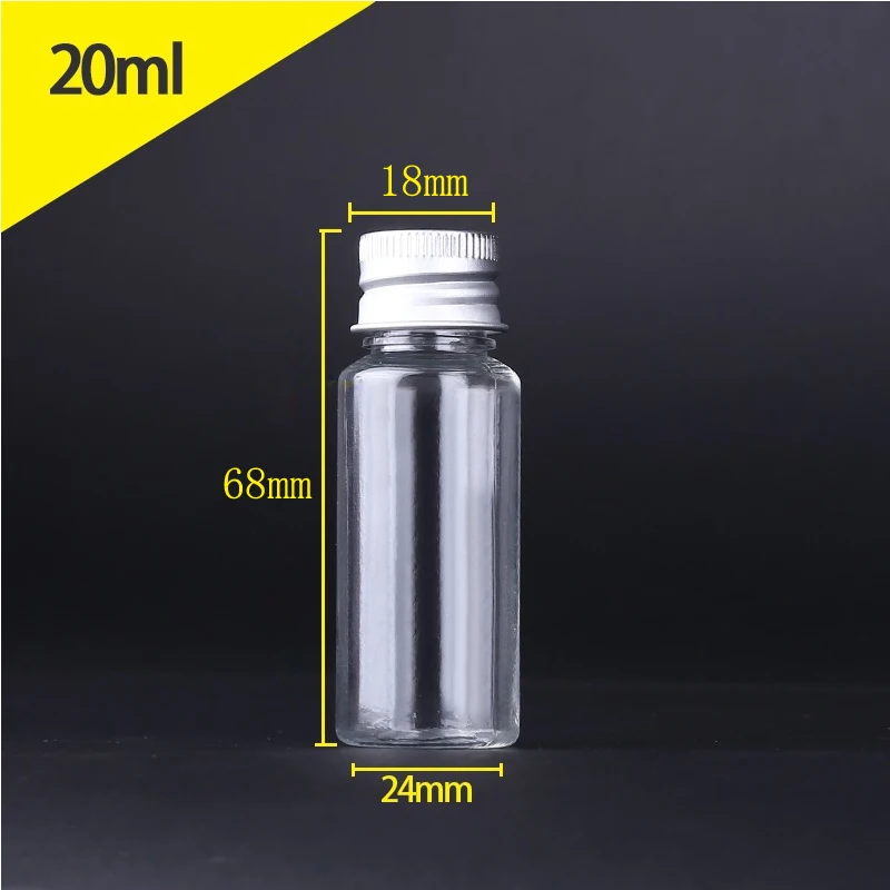 50Pcs 5/10/20/30/50/60/80/100/120ML Portable PET Plastic Bottles W/ Aluminum Screw Cap Travel Cosmetic Container Lotion Creams: light yellow / 60ml