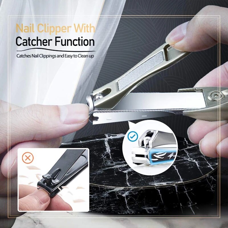 Roestvrij Staal Nagelknipper Nagelknipper Anti Splash Rvs Nail Cutters Voor Manicure Teennagel Vingernagel Trimmer