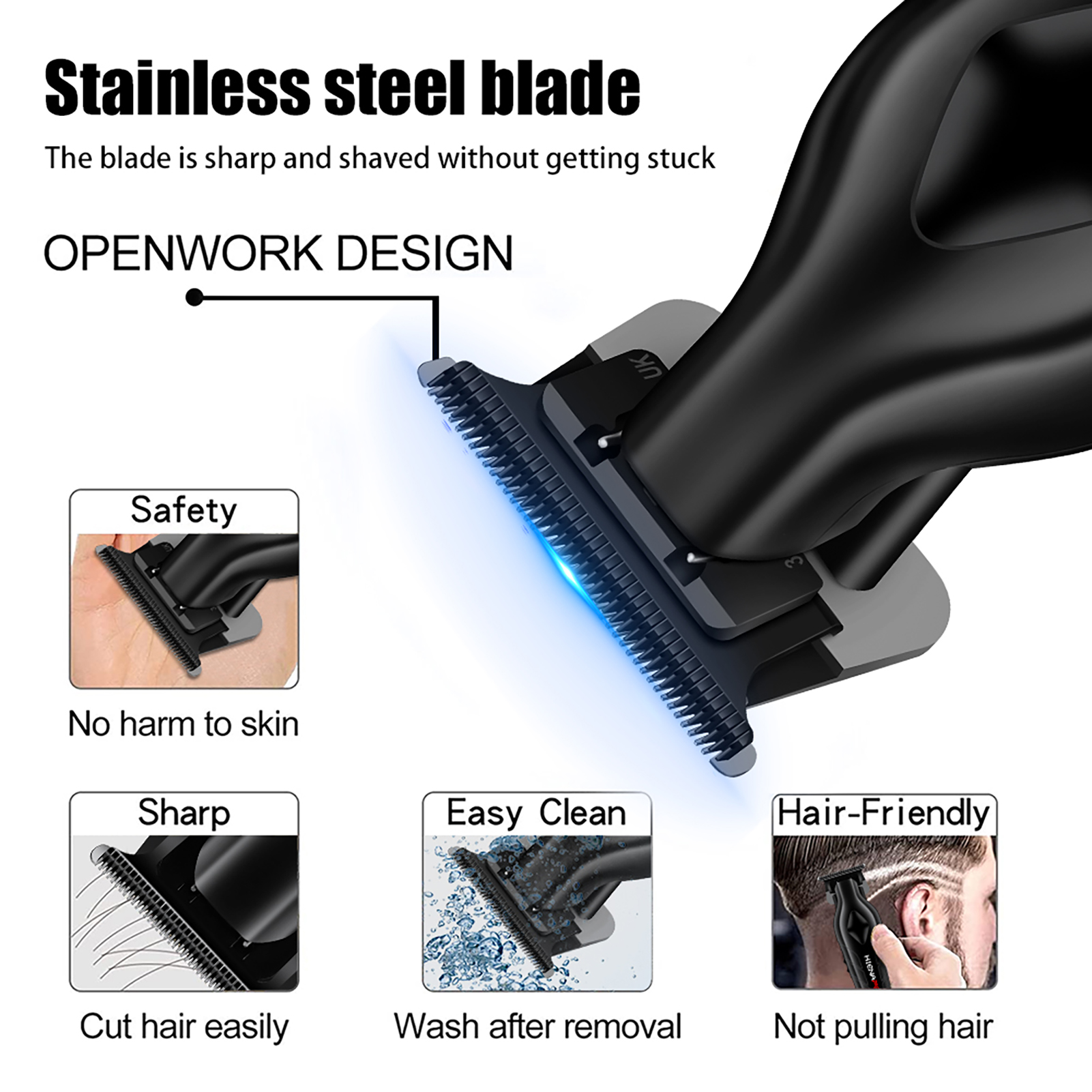 HIENA Kapper tondeuse Professionele haarsnijmachine Oplaadbare T9 Elektrische baardtrimmer Scheerapparaat Nat en droog kapsel