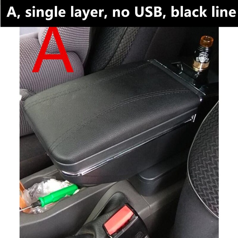 Til renault captur kaptur  qm3 dobbeltlags armlæn armlæn midterkonsol bakke opbevaringsboks kopholder: En sort sort linje