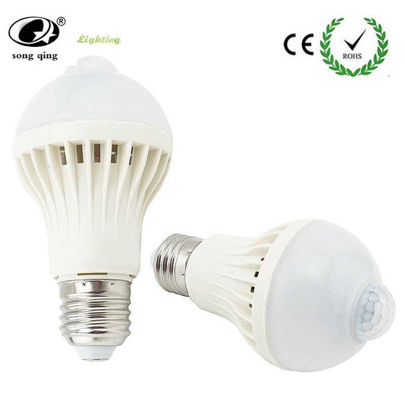 E27 220V Sensor Led Lamp Pir Infrarood Motion/Sound + Light Sensor Controle Automatische Smart Body Detectie led Smd 5730