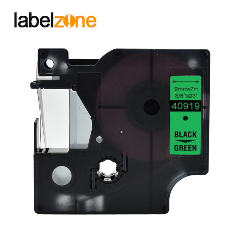 Mixed 15 colors 9mm 40913 compatible dymo D1 label tapes D1 40910 S0720680 Laminated ribbon cassette for Dymo LM160 280 printer: black on green