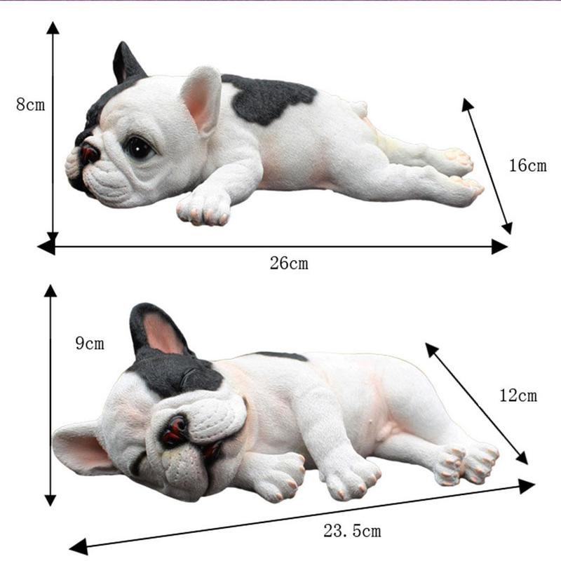 Perro Bulldog francés de imitación, juguete de resina, sala de estar Decoración Para, escritorio, jardín, Q0V8