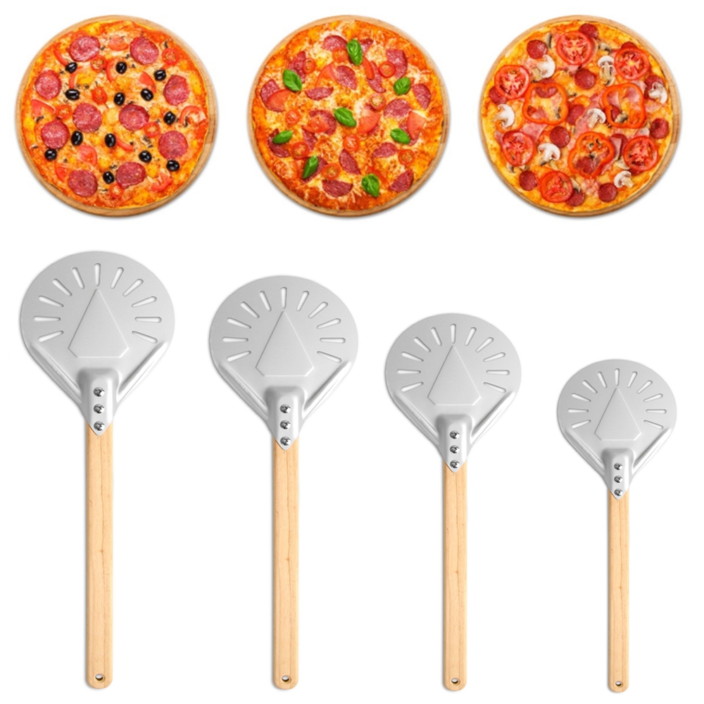 Pala para cocinar al aire libre con mango de madera para pastray, accesorios para horno de pizza, utensilio de cocina, herramienta para hornear, paleta para pizza, cáscara de pizza