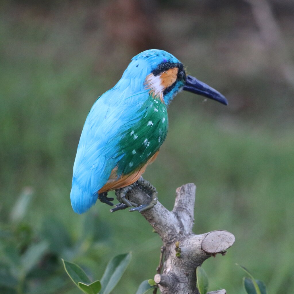 Cute Plastic Kingfisher Birds Ornament Garden Sculpture Outdoor Landscape Decor for Patio, Yard, Grassland