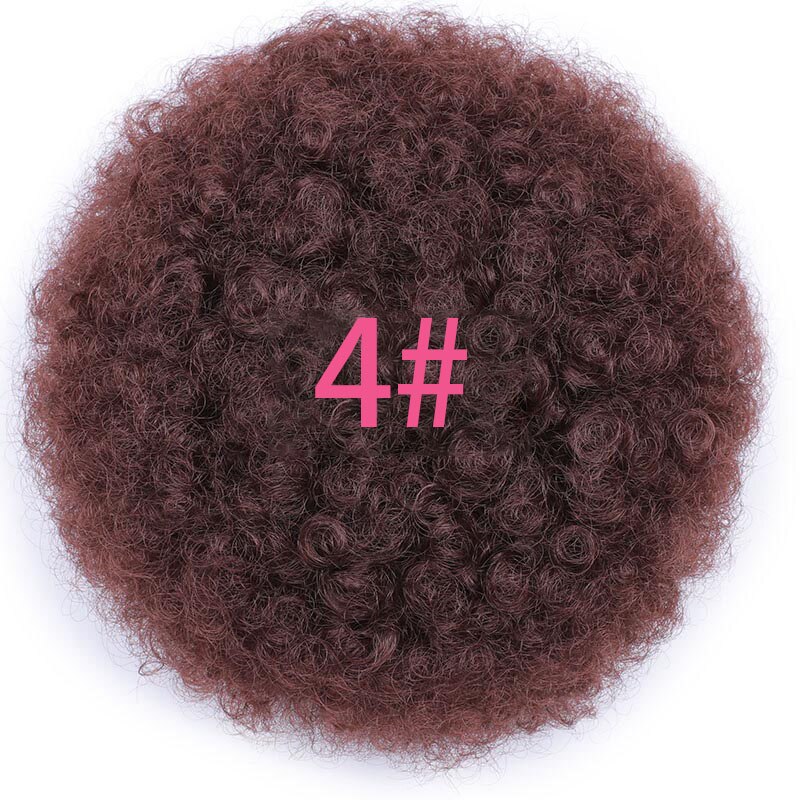 Miss paryk kort krøllet hestehale snoretræk høj puf klip i hårforlængelser syntetisk afrikansk amerikansk afro frisure: #27
