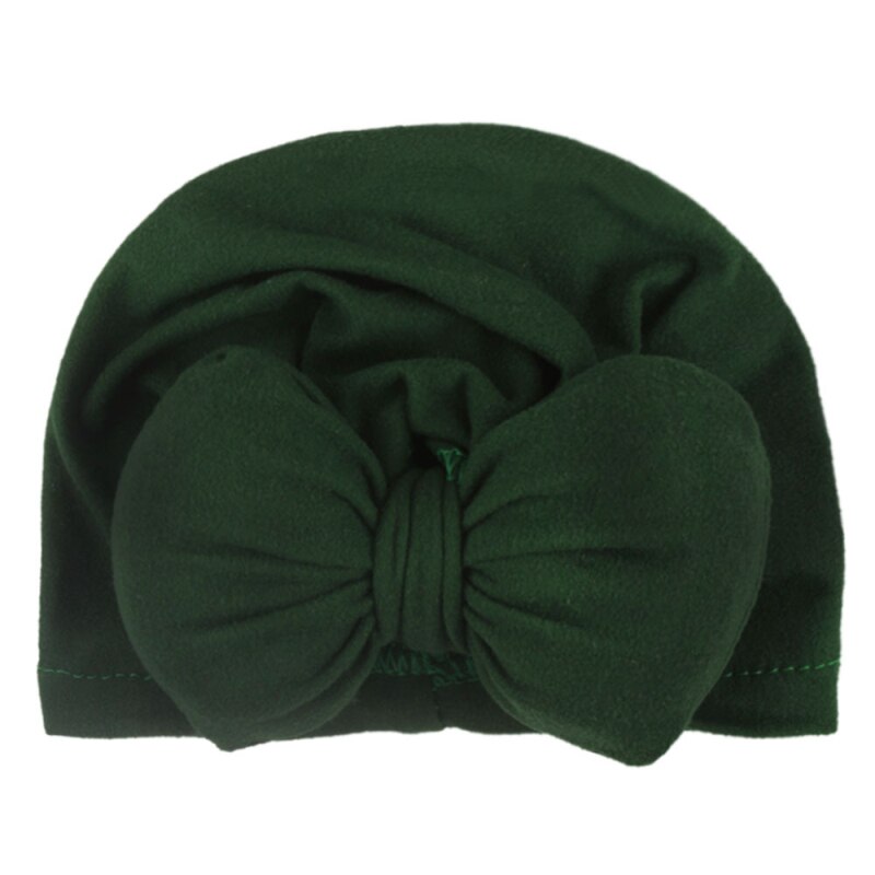Cotton Hat Knotted Bow Headwear Baby Solid Color Indian Turban Newborn Toddler Kids Baby Boy Girl Warm Soft Cap: 10