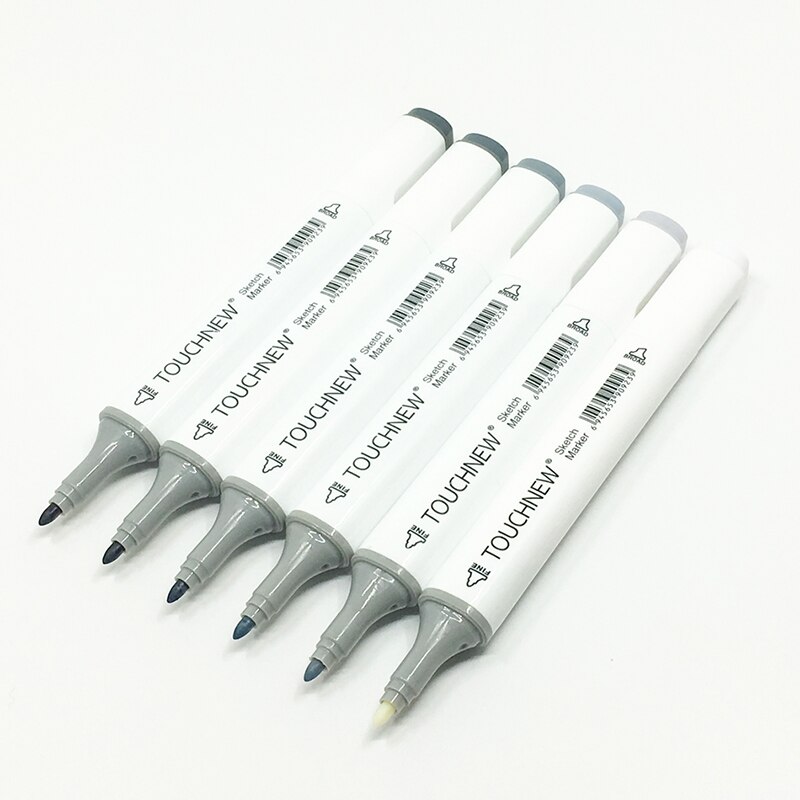 TOUCHNEW 6/12/30 kolory skali szarości markery artystyczne zestaw głowy dwukrotnie pisak robić szkicowania alkoholu tuszu na bazie neutralny szary tona dostaw sztuki